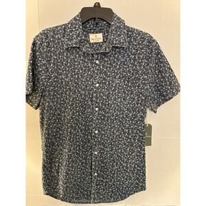 Mutual Weave Mens Small NWT Navy Floral Button‎ Shirt Cottagecore Casual